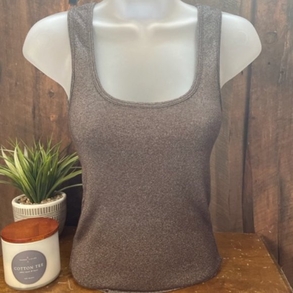 Michael Stars Brown/Silver Shimmer Tank Top - One Size - Picture 5 of 10